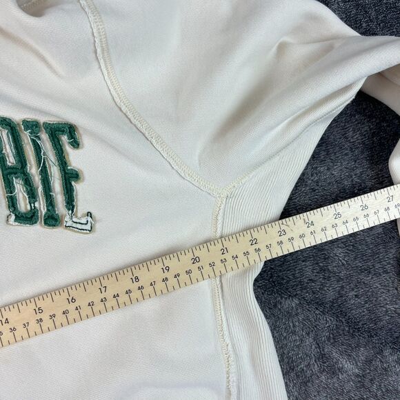 Vtg Y2K Abercrombie & Fitch Waffle Hoodie Pullover Spellout Distressed Men's L* - Picture 9 of 16